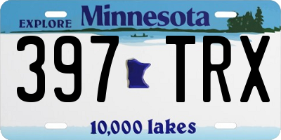 MN license plate 397TRX