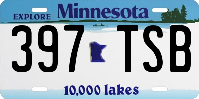MN license plate 397TSB