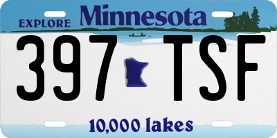 MN license plate 397TSF