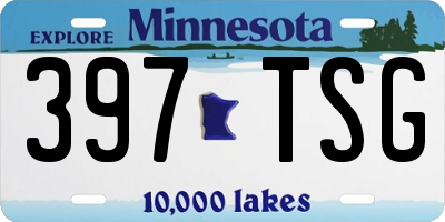 MN license plate 397TSG