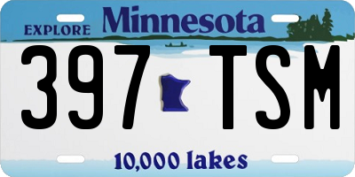 MN license plate 397TSM