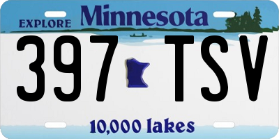 MN license plate 397TSV