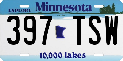MN license plate 397TSW