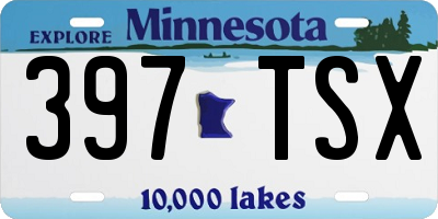 MN license plate 397TSX
