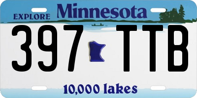 MN license plate 397TTB