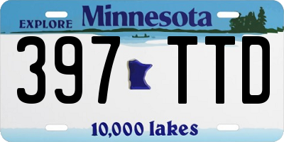 MN license plate 397TTD