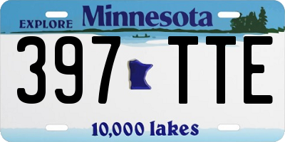 MN license plate 397TTE