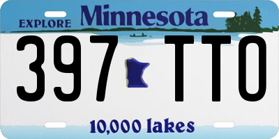 MN license plate 397TTO