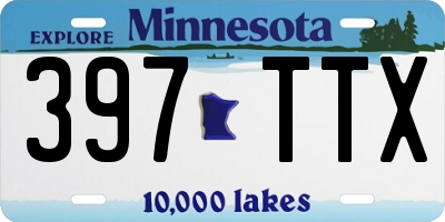 MN license plate 397TTX