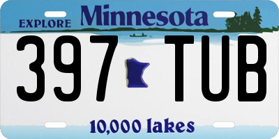 MN license plate 397TUB