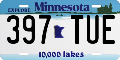 MN license plate 397TUE