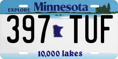 MN license plate 397TUF