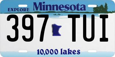 MN license plate 397TUI