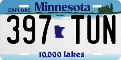 MN license plate 397TUN