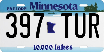 MN license plate 397TUR