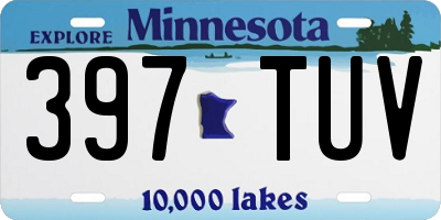MN license plate 397TUV