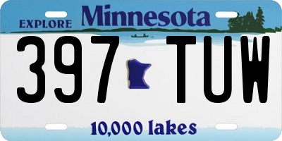 MN license plate 397TUW