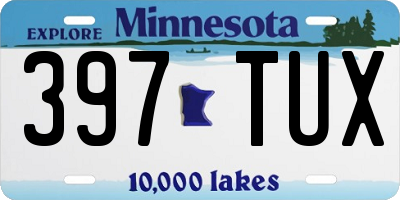 MN license plate 397TUX