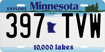 MN license plate 397TVW