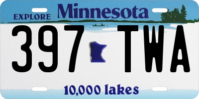MN license plate 397TWA