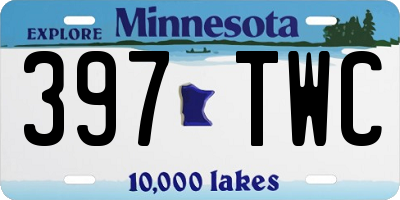 MN license plate 397TWC