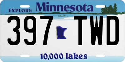 MN license plate 397TWD