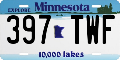 MN license plate 397TWF