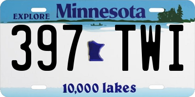 MN license plate 397TWI