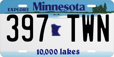 MN license plate 397TWN