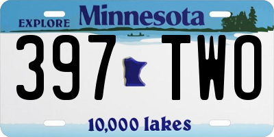 MN license plate 397TWO