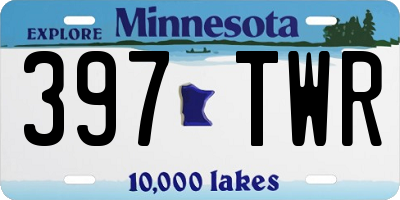 MN license plate 397TWR