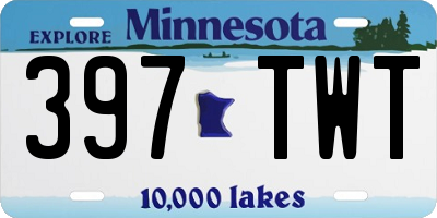 MN license plate 397TWT
