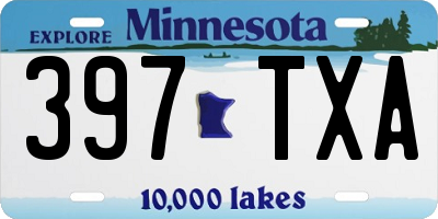 MN license plate 397TXA