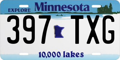 MN license plate 397TXG