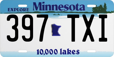MN license plate 397TXI