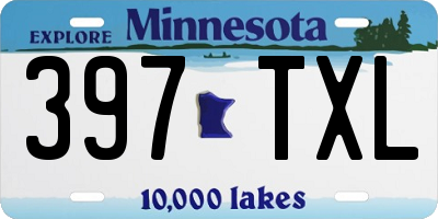MN license plate 397TXL