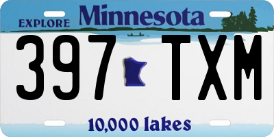 MN license plate 397TXM