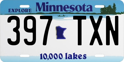MN license plate 397TXN