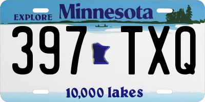 MN license plate 397TXQ