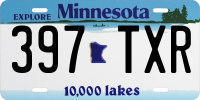 MN license plate 397TXR