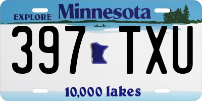 MN license plate 397TXU