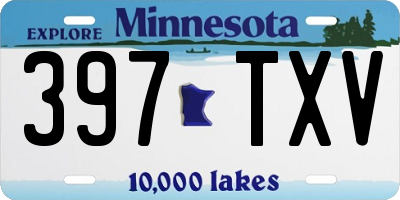 MN license plate 397TXV