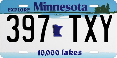 MN license plate 397TXY