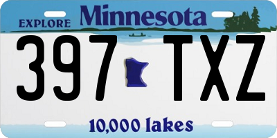 MN license plate 397TXZ