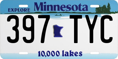 MN license plate 397TYC