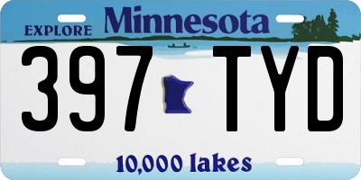 MN license plate 397TYD