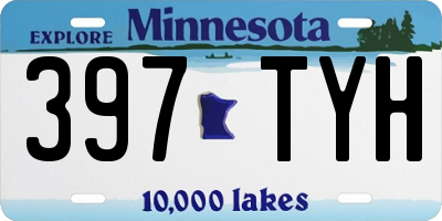 MN license plate 397TYH