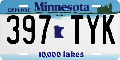 MN license plate 397TYK