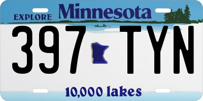 MN license plate 397TYN