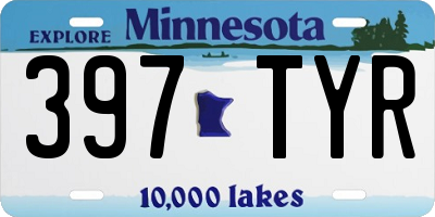 MN license plate 397TYR